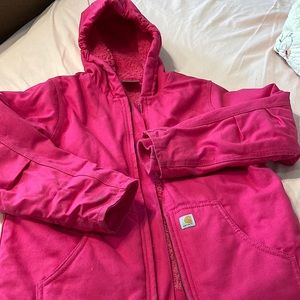 Girls carhartt coat.  Size 7-8 pink